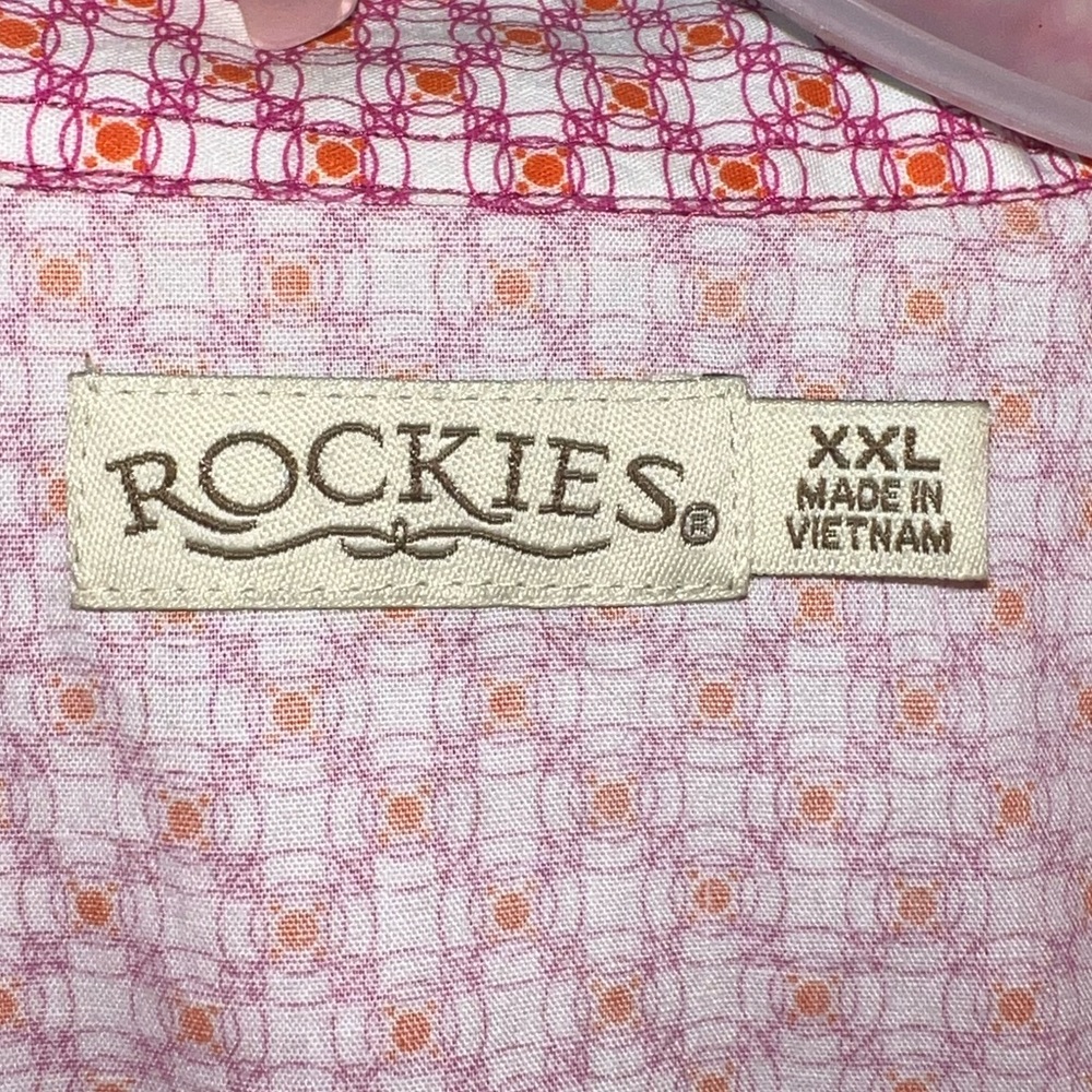 Pink orange and white Rockies XXL button up top